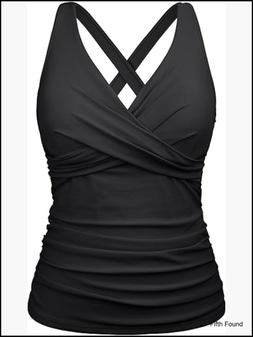 Women's Underwire Tankini Top V Neck Swimwear Tummy Control Bathing Suit Top